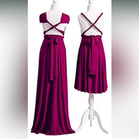 72STYLES Infinity Dress- PLUS SIZE One Dress Fits All, 72 Styles. Color: Plum. - Picture 2 of 10